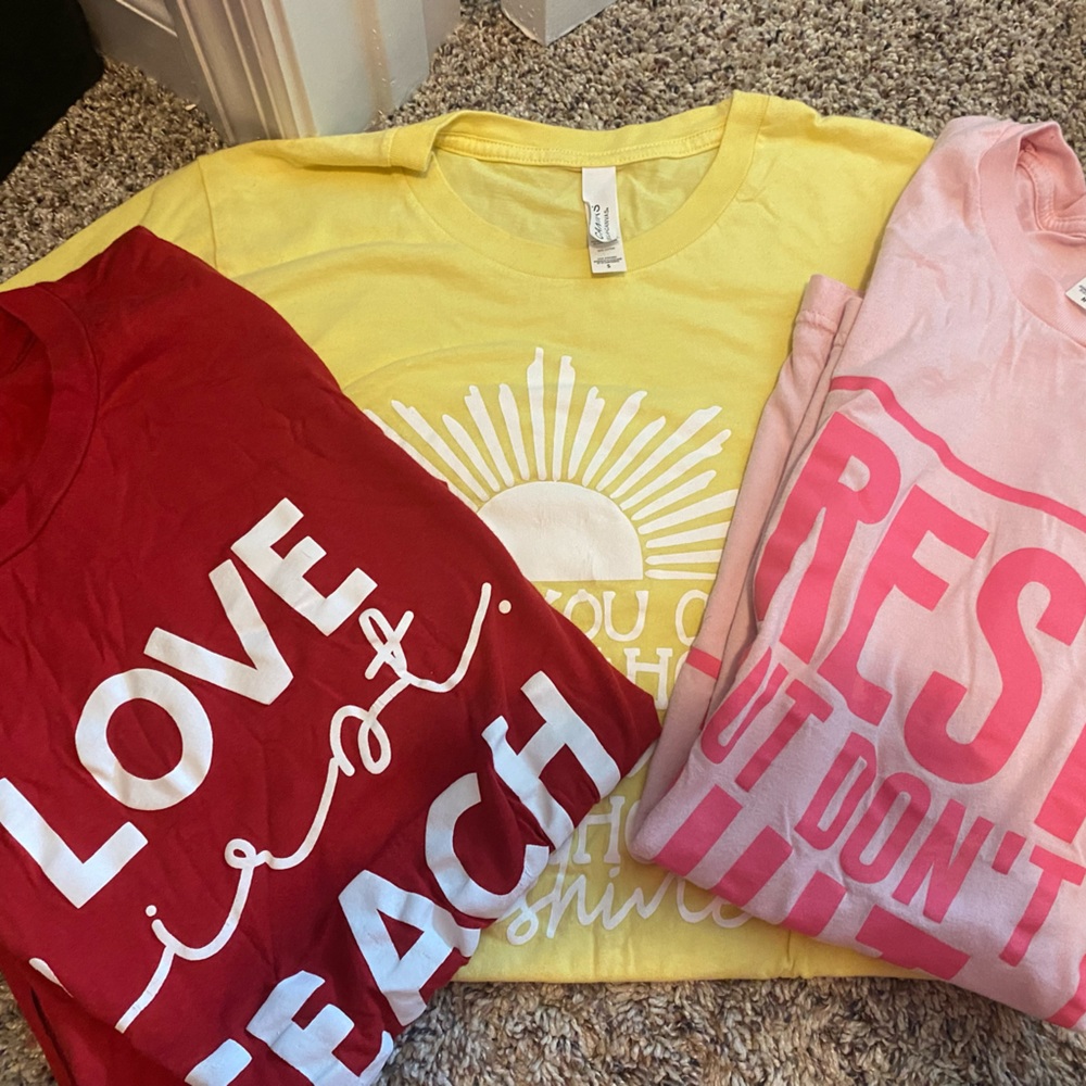 Set of four teacher tees! Small/medium!